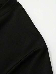 Camiseta de manga corta con cuello redondo para mujeres. Estilo casual, con diseño moderno y estampado, cómoda y transpirable. Ideal para hombres y mujeres, perfecta para parejas. Camiseta con estampado elegante de manga corta, también disponible en talla media-corta, cómoda y respirable. - Negro - Ver 5