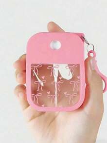 30ml Pink Bow Pattern Perfume Spray Bottle With Anti-Drop Silicone Protective Case And Hook, Perfume Decanting Bottle, Perfume Decanting Tool, Valentine's Day Gift, New Year Gift - Multicolor - View 1