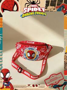 Marvel 1个官方授权图案腰包，多功能斜挎包，男童休闲单肩包，轻便可调节肩带胸包，卡通零钱包，臀包，适合男孩、年轻粉丝、学生，完美适用于日常上学、户外玩耍、主题公园游玩、假期旅行、运动。 - 彩色 - 查看 13