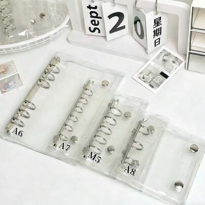 High Transparency PVC Loose-Leaf Notebook Replacement Cover, Universal For M5/A6/A7/A8 Sizes, Loose-Leaf Journal Shell With Smooth Flip, Multi-Functional Clear PVC Cover For Small Card Storage, Sticker Album Collection & Daily Note-Taking, Waterproof & Tear-Resistant PVC Material, Lightweight Portable Loose-Leaf Binder Cover