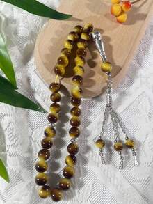 1串33颗珠子，中东沙特阿拉伯祈祷念珠，阿拉伯祈祷念珠，伊斯兰教迪克尔念珠，玻璃祈祷念珠 - 彩色 - 查看 3