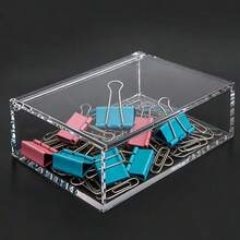 [Free Shipping]Acrylic Box With Lid Clear Dryer Sheets Container Face Towel Storage Acrylic Laundry Dryer Sheet Holder Desk Organizers Gift Box - 4.7 x 2.3 x 1.57 英寸 - 查看 5
