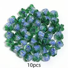 10颗手工制作的橙色水果玻璃珠，11x10毫米 - 非常适合DIY手链、项链和耳环，玻璃珠，直接穿孔，饰品 - 柿子 - 查看 11