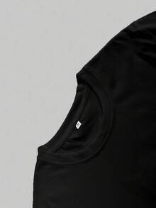 OVDY Men's Round Neck Short Sleeve Casual Summer Retro Printed T-Shirt - Black - View 3