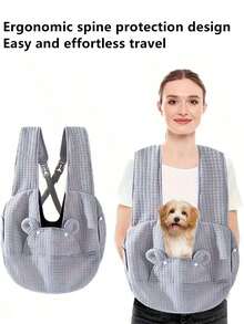 ARC ARCE Mochila ajustable de gran capacidad para mascotas, transportín portátil y transpirable para mascotas, mochila minimalista cruzada para el pecho para perros y gatos pequeños - Multicolor - Ver 2