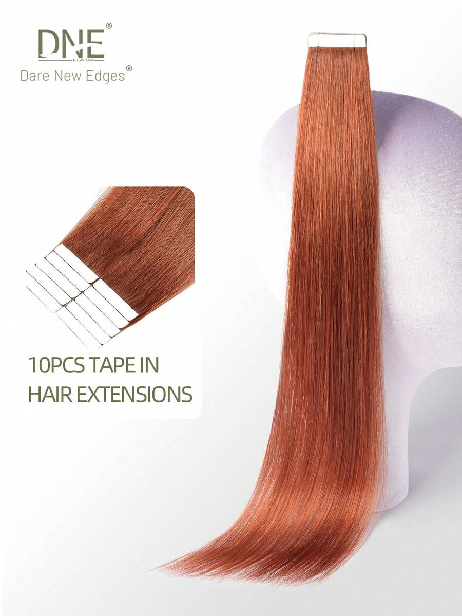 DNE HAIR 10片裝 100% 真人髮片式接髮 #113 赭紅色 直髮,14-22英吋,絲滑無縫隱形頂級品質 髮尾豐厚 健康真人髮接髮,適合細髮與沙龍使用,適合所有女性日常使用 - S33D - 查看 1