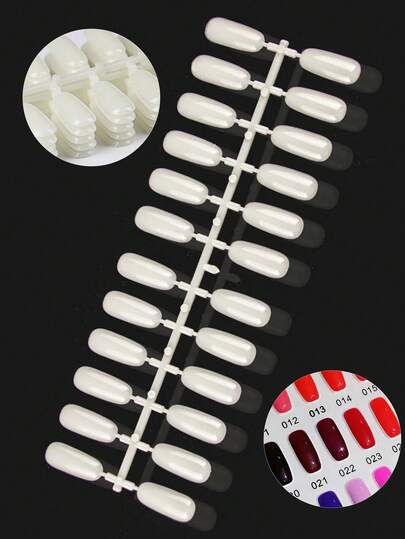 72Tips False Nail Tips, Flat Square Fake Nail Art Tips For Nail Color Display Book, Professional Practice False Nail Art Tips For Nail Polish Color Swatches Organizing Display Board