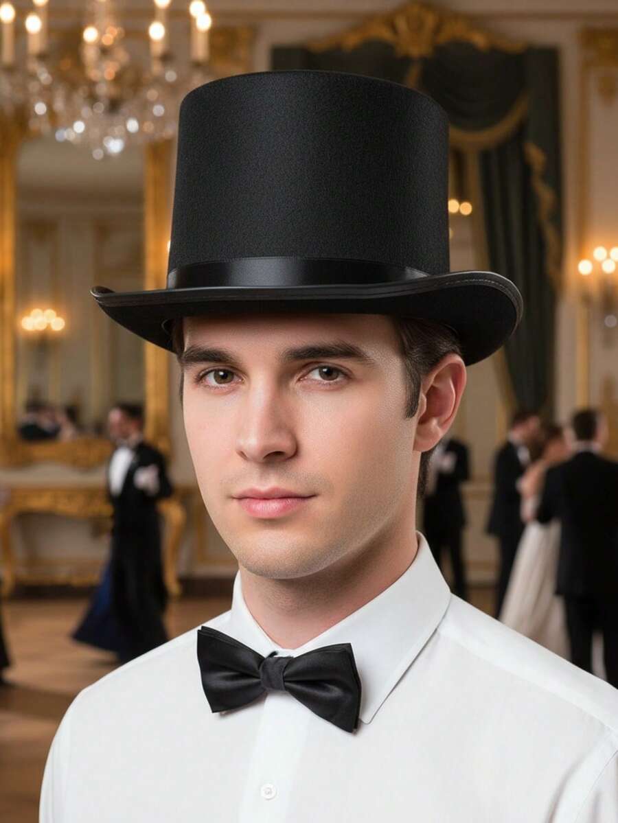 Black Magician's Top Hat In Felt For Cosplay - 黑色 - 查看 1