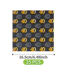 40th Birthday Gold Polka Dot Disposable Plates, Napkins, Cups - One Time Use Party Supplies Set, Serves 8 Guests, Suitable For Birthday, Wedding, Theme Party, Family Picnic - Multicolor - View 8