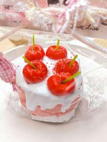 1pc Realistic Cherry Cake Model, Soft & Durable Multi-Layer Toy, Stress Relief Device, Suitable For Bedroom Relaxation, Sleep Improvement, School And Office Use - Multicolor - View 1