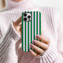 Pink & White Striped Phone Case, Compatible With IPhone 17/16/15/14/13/12/11 Pro Max - màu xanh lá - Xem 4