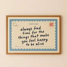 1件帆布壁畫，裝飾畫，"Always Find Time"明信片印刷，橫向粉色復古美學，正能量大學風格壁畫，幸福家居裝飾，復古女孩海報，浪漫海報，情人節裝飾，婚禮裝飾，情侶禮物，家居裝飾，房間裝飾，宿舍裝飾，臥室裝飾，客廳裝飾，辦公室裝飾，節日裝飾，喬遷禮物，生日禮物，婚禮禮物，婚禮裝飾海報 - 彩色 - 查看 6