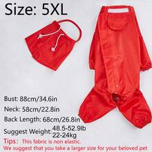 1pc Red Large Dog Rain Coat - Red - View 20