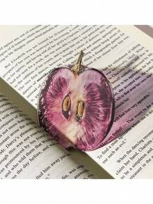 1pc Acrylic Fruit Bookmark - Watermelon, Apple, Fig, Semi-Transparent Fashion Design, Fresh Reading Gift, Back To School Essential - A - View 1