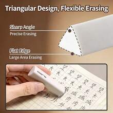 Stationery Newsat Triangle Eraser, Low Debris, Elementary Student Dedicated Eraser, Clean Lines, No Trace, 2B Eraser, Children's Sketch Art Answer Card Eraser - 6-pack - View 3