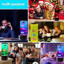 1 pieza Lámpara de medusa soñadora, lámpara de escritorio con tema oceánico LED, alimentada por USB con control remoto, luz de ambiente, 17 colores ajustables, luz nocturna de acuario, adecuada para decoración del hogar, regalo de cumpleaños/fiesta, dormitorio, sala de estar, decoración de fiesta - Linterna de pescado - Ver 7