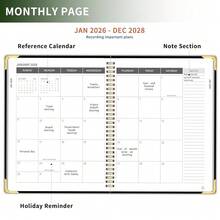 Monthly Planner 2026-2028, Hardcover With Metal Corner 3 Year Calendar 2026-2027-2028 Calendar Book From Jan 2026 - Dec 2028, 9" X 11", Spiral Bound,Organizer For Office, Schoolsss, And Home, Black - 黑色 - 查看 4