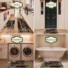1pc Leopard Print "Welcome" Letter Decorative Doormat, Suitable For Doormats, Small Rugs, Welcome Mats, Carpets, Outdoor Doormats, Kitchen Rugs, Home Decor, Front Doormats, Area Small Rugs, Outdoor Mats, Home Decor, Area Rugs, Garden Rugs, Washable Carpets - Multicolor - View 6