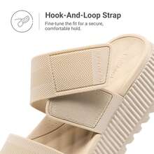 Women's Waterproof 1.69-Inch Slingback Platform Water Sandals Adjustable Casual Lightweight Wedge Chunky Sandals For Beach Vacation Summer Shoes - Màu be - Xem 5
