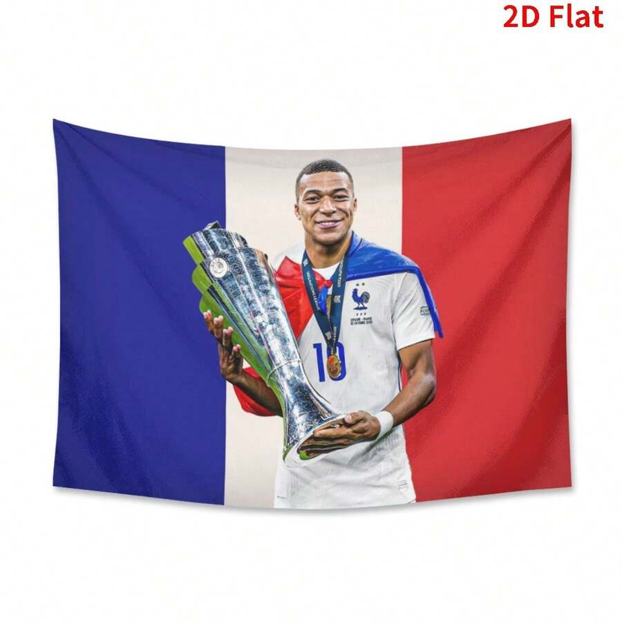 Mbappé Kylian USA Tapestry French Flag Banner - Reals Madrid Fans Merengues Liga Champions Soccer Durable Indoor Or Outdoor Football Soccer - pink 1pc - View 1