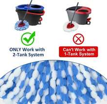 Spin Mop Head Replacements Compatible With Ocedar RinseClean 2 Tank System,Mop Head Refill Replacement For O-Cedar 2 Tank System - Easy To Replace,100% Microfiber, All Hard-Surfaced Floor Clean 3 Pack - ColorA - 查看 2