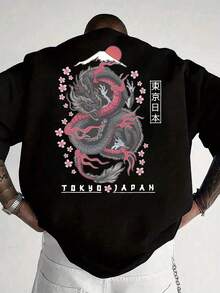 Áo thun nam tay ngắn dáng rộng in họa tiết thời trang, thiết kế tinh tế, không thể thiếu cho mùa hè, dễ phối đồ và thể hiện phong cách của bạn - màu đen - Xem 1