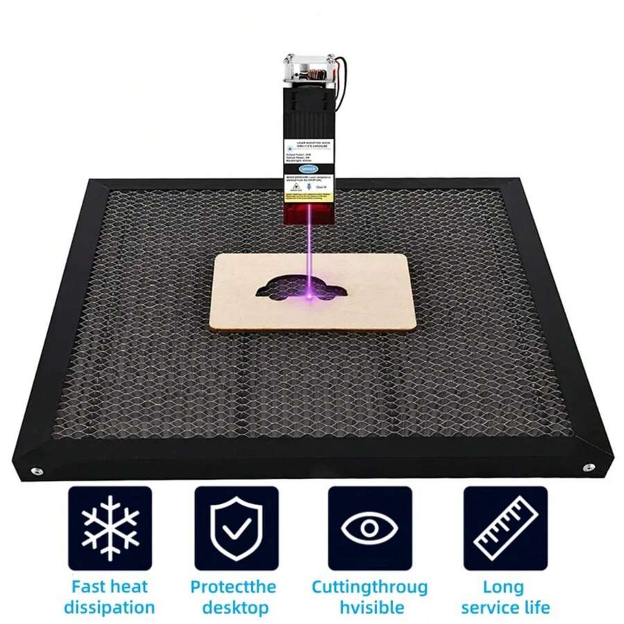 Tấm nhôm tổ ong đa chức năng, thích hợp cho khắc và cắt laser trên gỗ, thép, kim loại màu, nhựa, đá, vải, v.v. Có các kích thước 200*200mm, 300*200mm, 300*300mm, 400*400mm, 850*530mm. Tản nhiệt nhanh, hút khói, bàn làm việc bảo vệ cho nhiều loại máy khắc và cắt laser. - L 400*400mm - Xem 1