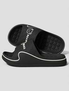 2026 Nowe kapcie damskie, Proste, kratkowane, codzienne kapcie domowe z kreskówkowym wzorem, Letnie kapcie łazienkowe z tkanym wzorem i nadrukiem, 2026 Nowe kapcie męskie na wiosnę/lato, Damskie kapcie plastikowe, Sandały plażowe dla par, Wygodne, oddychające, lekkie i wytrzymałe - Czarne - Zobacz 2