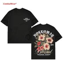 COMBATWEAR Max Holloway  Hawaii Hibicus Heavy Cotton Double Sides T-Shirt,  Fan  Custom Vintage Design, Custom Bootleg  Tee, Max Holloway Vintage Tee,  Merch - 黑色 - 查看 6
