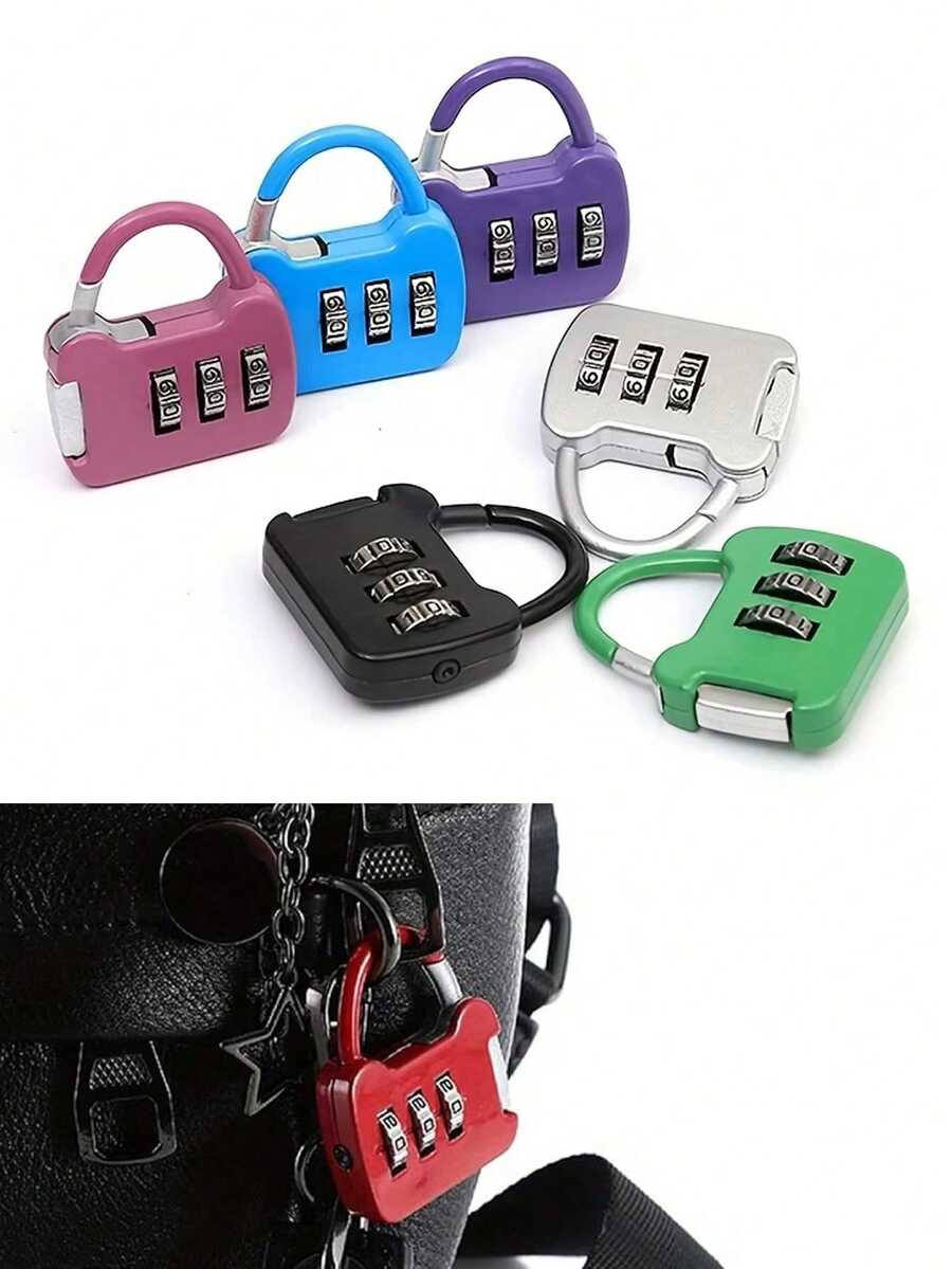 2pcs/Set Mini Suitcase Locks (Black + Rose Red), Colorful Plastic Shell Zinc Alloy Small Padlock With Keys, Suitable For Luggage, Backpacks, Gym Lockers, Bags, Classroom Games, Luggage Locks, Back To School & Postal Worker Essentials - Multicolor - View 1