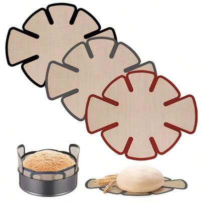 3pcs Silicone Baking Mat Sheets For Bread Loaf Pan, Springform Pans, Oven - Nonstick & Reusable Baking Liners, Easy To Clean, High Temp Resistant Baking Board, Suitable For Homemade Bread, Cakes, Muffins, Pizza, Baking Supplies, Convenient For Transferring Baked Bread