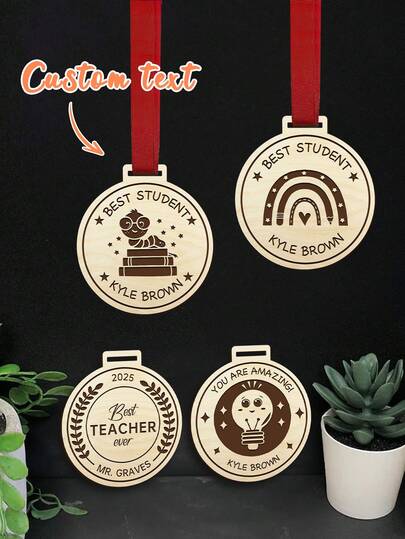 Customized Personalized Wooden Medals, Sports Customized Medals, Wooden Medals, Competition Medals, Marathon, 10-Kilometer Run, Cycling, Football, Dance, Swimming Finish Medals, Customized Sports Medals, Medals With Names, Kindergarten Graduation Medals, Children's Sports Event Medals