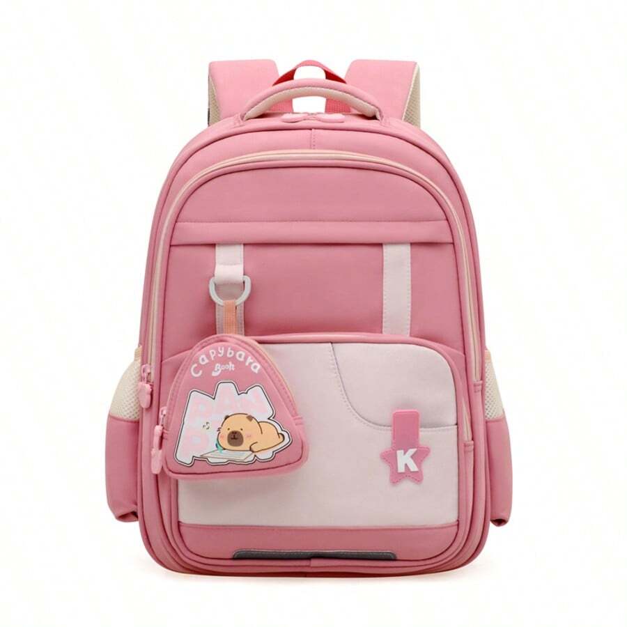 New Cartoon Cute Backpack, Large Capacity Ergonomic Design For Boys And Girls - Red - View 1
