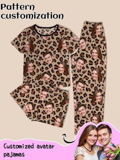 Bộ đồ ngủ 3 món nữ tùy chỉnh, có thể in bất kỳ họa tiết nào, đồ ngủ cá nhân hóa với ảnh, đồ ngủ thoải mái với hình ảnh ngộ nghĩnh tùy chỉnh. Thích hợp cho Ngày Valentine, Sinh nhật, Quà tặng, Cá nhân hóa, Đầy màu sắc, Dễ thương, Hài hước, Độc đáo, Quà tặng lý tưởng cho bạn gái, Thích hợp cho bạn gái, Gia đình, Bạn bè, Người lớn tuổi, Thời trang cho mùa thu, Các dịp tiệc tùng.
