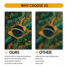 3件套，可选画框，现代抽象巴西国旗墙画，黄绿蓝色块，建筑插画，家居墙面装饰，客厅卧室办公室艺术品 - 彩色 - 查看 4