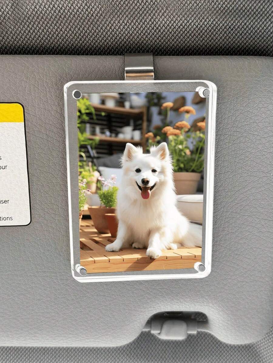1 Set New Magnetic Photo Clips For Car Sun Visor, Universal Acrylic Refrigerator Magnets Transparent Magnetic Photo Frame, Car Sun Visor Photo Frame Clips, Personalized DIY Car Decor Photo Frame, Couple Gift, Pet Family Memorial Photo Frame Clips, Holiday Gift, Multiple Sizes Available, Suitable For Birthday, Valentine's Day, Party, Wedding Or Anniversary, Mother's Day, Thanksgiving, New Year, Easter, Sisters' Day, Singles Party, Etc.