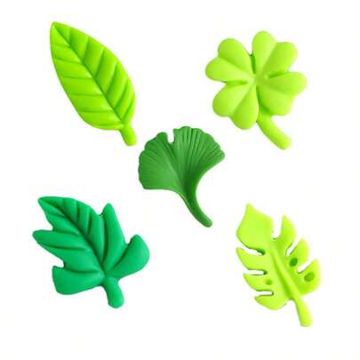 10pcs Leaf Resin Accessories DIY Small Decorations Stationery Box Cream Glue Phone Case Decor Materials, Suitable For Shoes/Hair Clips, Phone Case Decoration Accessories