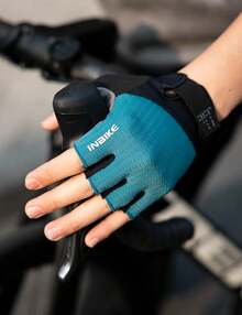 Guantes de Ciclismo para Hombre y Mujer, Guantes de Ciclismo de Carretera Acolchados con Gel viscoelástico Amortiguador, Guantes de Ciclismo Transpirables con Pantalla táctil Reflectante - Azul - Ver 6