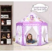 Princess Mermaid - Tienda de campaña para s color morado grande para niñas de 3 a 12 años juguete de castillo para interiores y exteriores para juegos de s 55 x 53 pulgadas DxH-074 - como en la foto - Ver 1