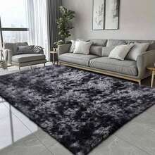 Home Rug Living Room Super Fluffy Area Rugs Black 8x10, Large Modern Shag Dark‌ Black Rugs For Living Room, Big Soft Plush Large Under Bedroom Carpet, Non Slip, Soft Thick Nursery Kids Room Dorm Home Decor - Xám - Xem 2