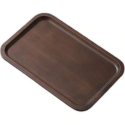 1pc Rectangular Wooden Tray, Ideal For Home Use, Suitable For Breakfast, Bread And Desserts, Perfect For Kitchen, Home And Dining Room - Wood Material, Essential Household Item, Suitable For Festival