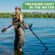 Detector de metales de alta precisión con pantalla LCD, palanca ajustable y 4 modos, adecuado para detectar oro, plata y monedas - Negro - Ver 5