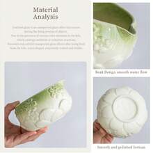 1pc/5pcs Petal Gradient Green Matcha Tea Set, Japanese Ceramic Matcha Bowl & Matcha Whisk Tool Set - Multicolor - View 3