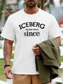 Iceberg Milano Italia Graphic Tee, Quality Fabric, Comfortable Fit, Breathable, Casual, Unique Graphic Print - trắng - Xem 1