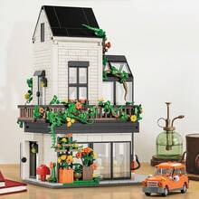 阳光花屋积木玩具，花园小屋搭建玩具套装，植物花园小屋建筑玩具，创意温室搭建套装，圣诞节生日礼物，适合成人和朋友，998 片 - 彩色 - 查看 3