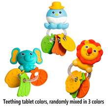 Infant Teething Rattle Toy, Early Education Toy, Helps Develop Baby's Hand-Eye Coordination, Cute Cartoon Pattern Design With Lion, Elephant And Octopus, Ideal Gift For Newborns - Multicolor - View 13