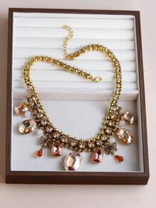 1pc Korean Collarbone Chain, New Fashion Crystal Pendant Necklace For Women - Necklace - View 3