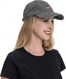 American Flag Water Polo Baseball Cap Classic Adjustable Plain Hat For Men Women Unisex Deep Heather - 1 - 查看 8