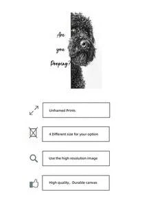 1pc Frameless 'Are You Pooping?' Humorous Portuguese Water Dog Canvas Print - Funny Pet Lover Gift, Rustic Home Decor For Bathroom, Living Room, Bedroom, Dorm, Home Office Classroom, Unique Artist Style Wall Art & Best Gift Choice - Puppy - View 5