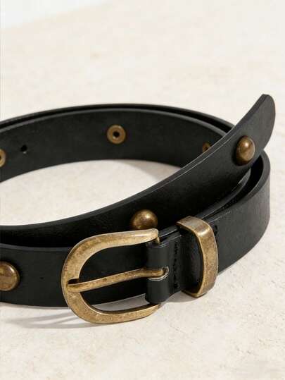 1条波西米亚风女士腰带，西部风格腰带，女士腰带，哥特式腰带，Y2K朋克街头风青铜铆钉黑色腰带，适合搭配裤子、毛衣、衬衫、外套，适合派对、音乐节、节日和生日礼物，哥特风女装